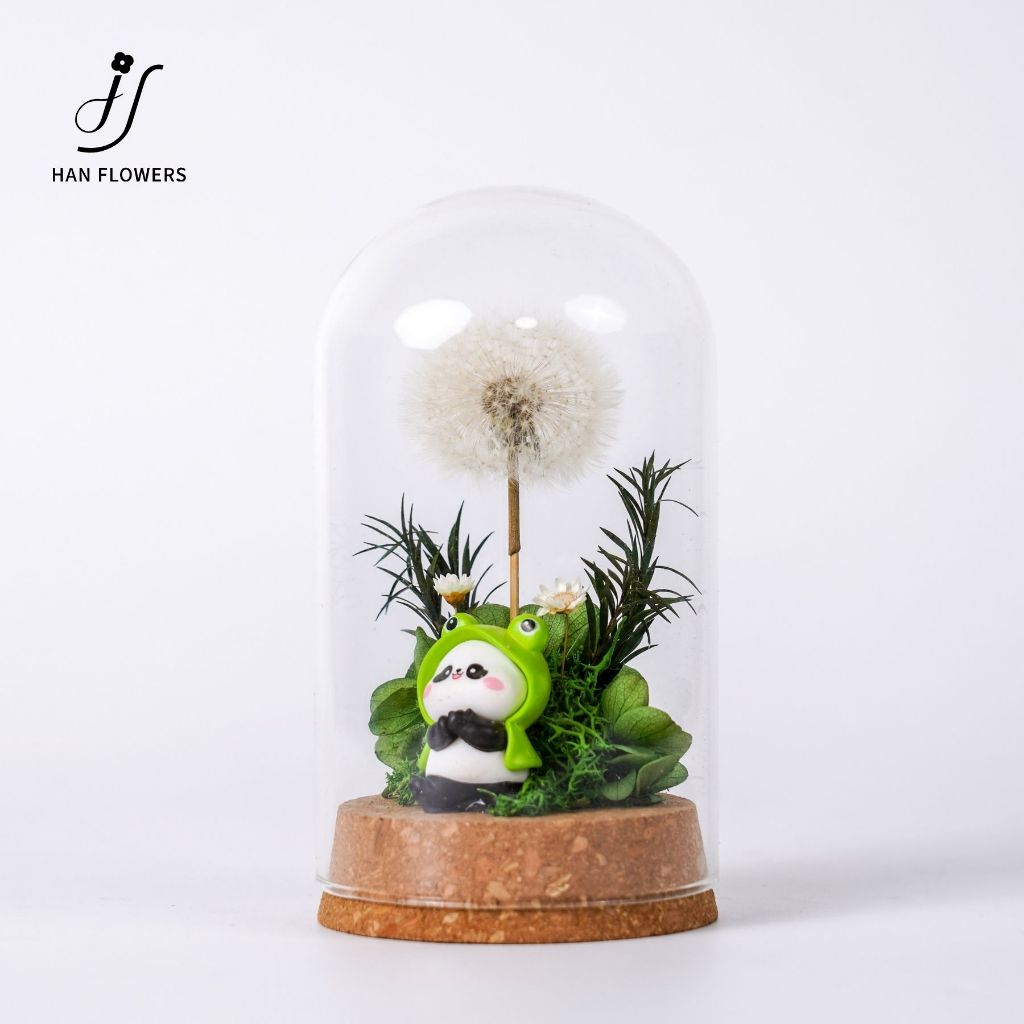 Preserved Flower Mini Panda Dome