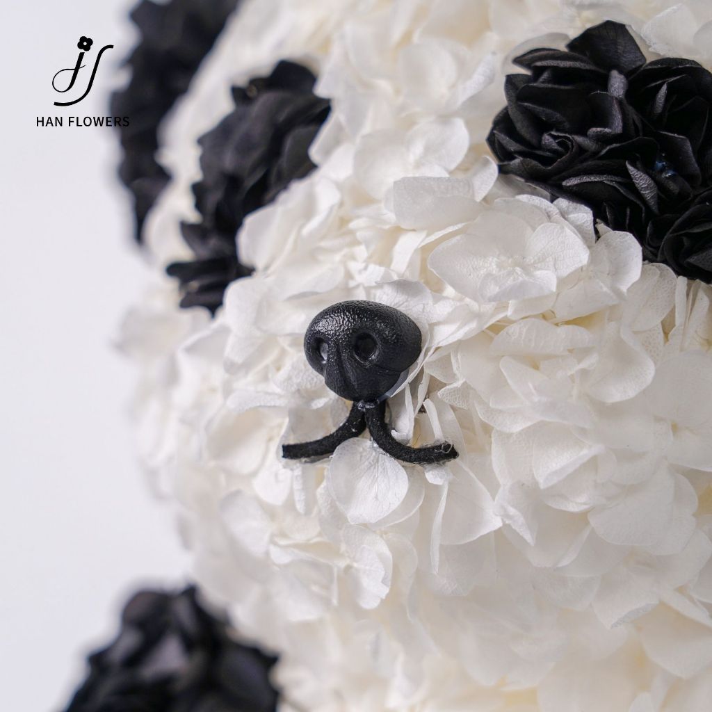 Preserved Flower Panda (Black & White)