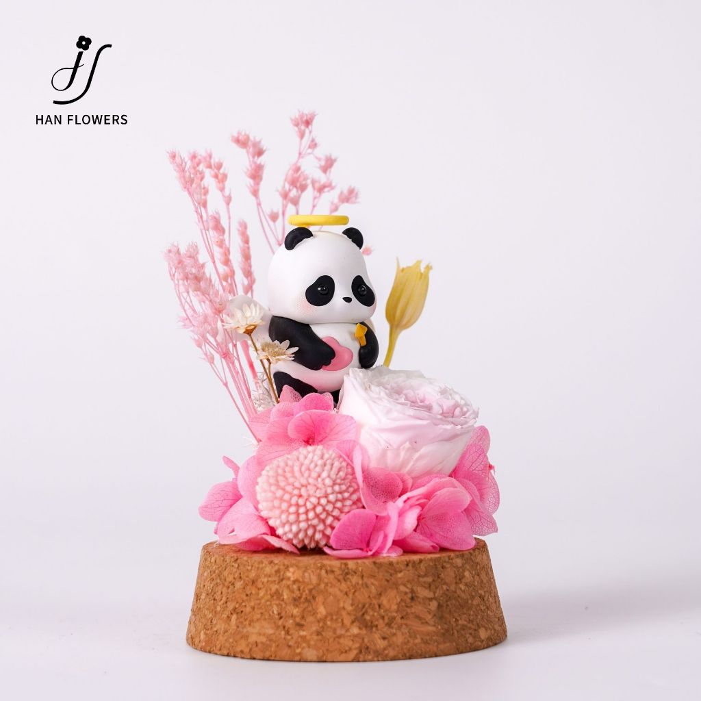Preserved Flower Mini Panda Dome