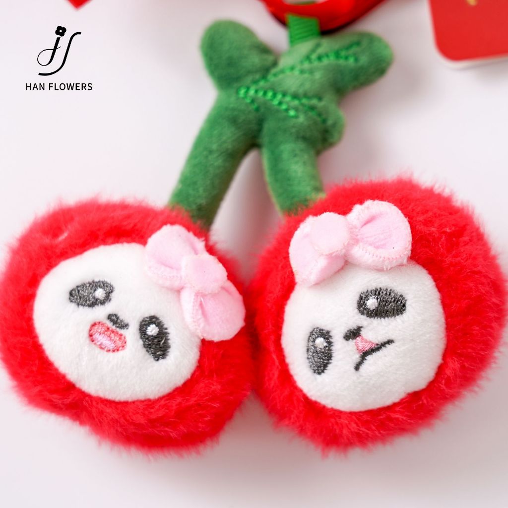 Preserved Rose Keychain with Cute Panda