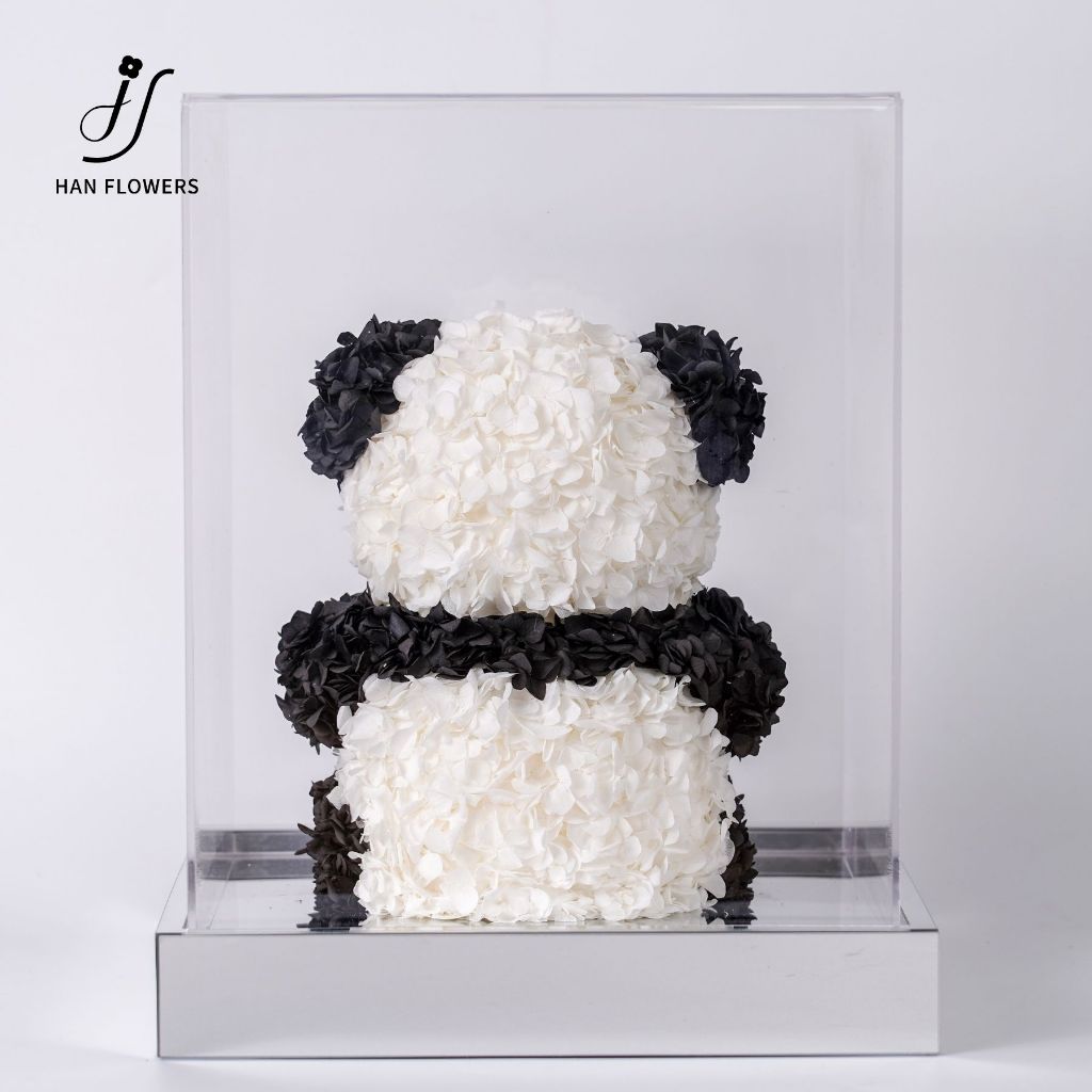 Preserved Flower Panda (Black & White)