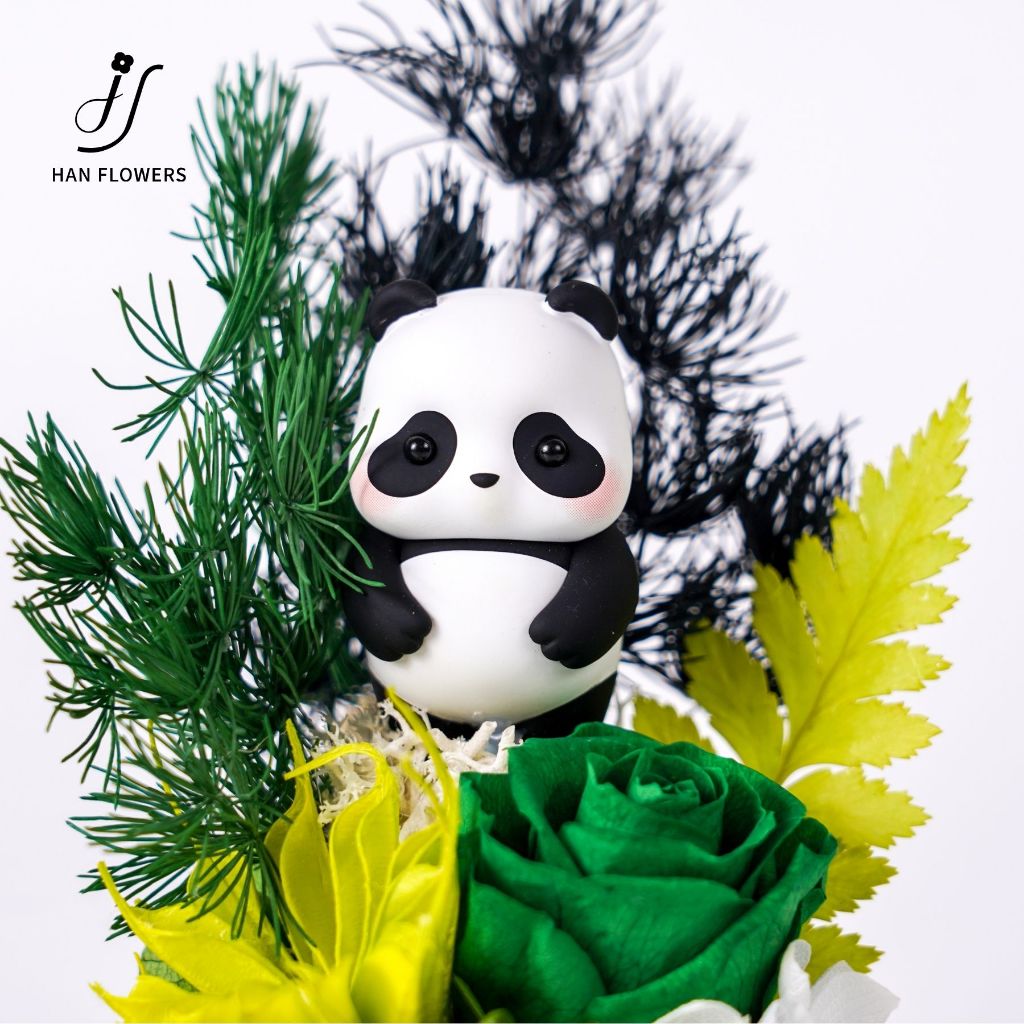 Preserved Flower Mini Panda Dome