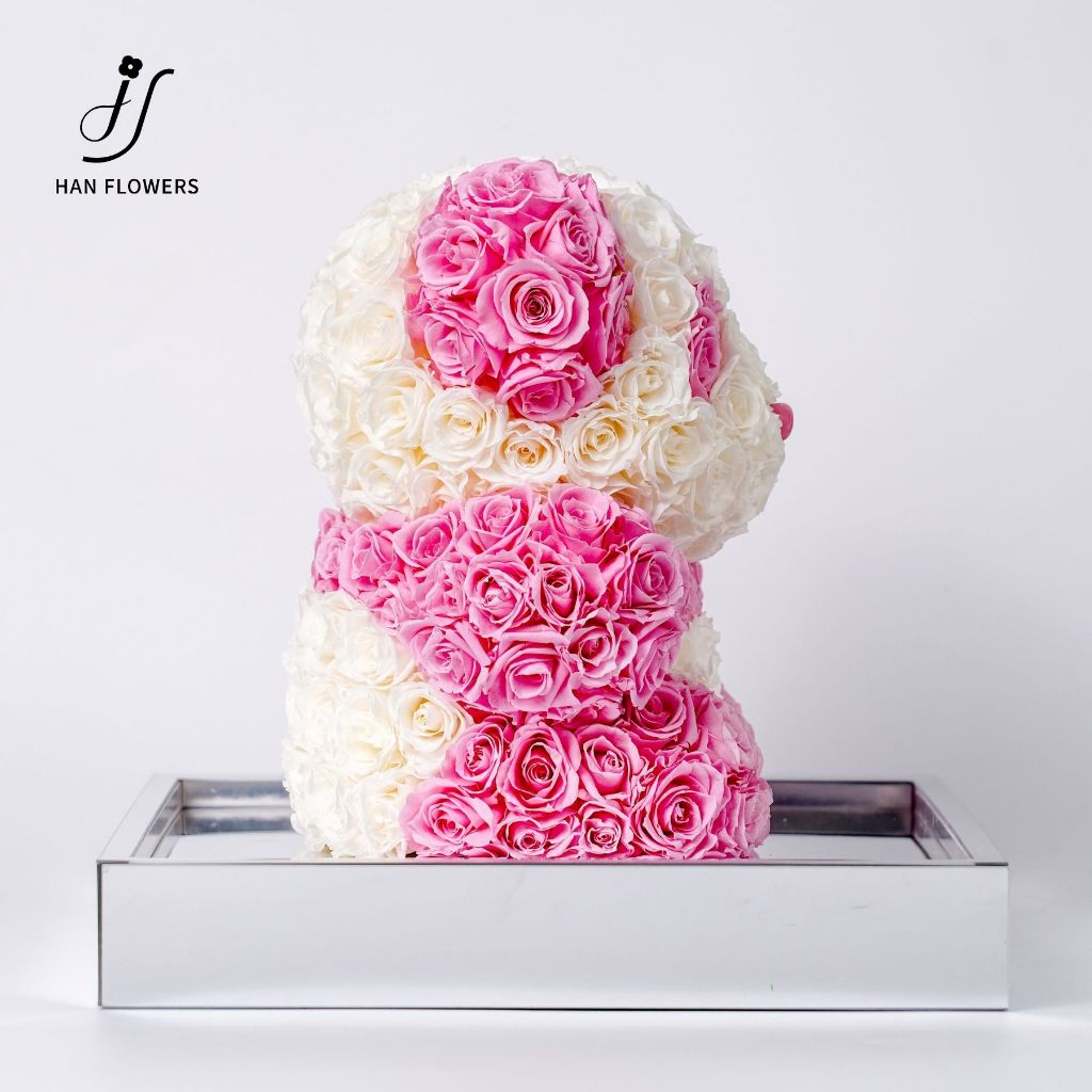 Preserved Roses Panda (Pink)