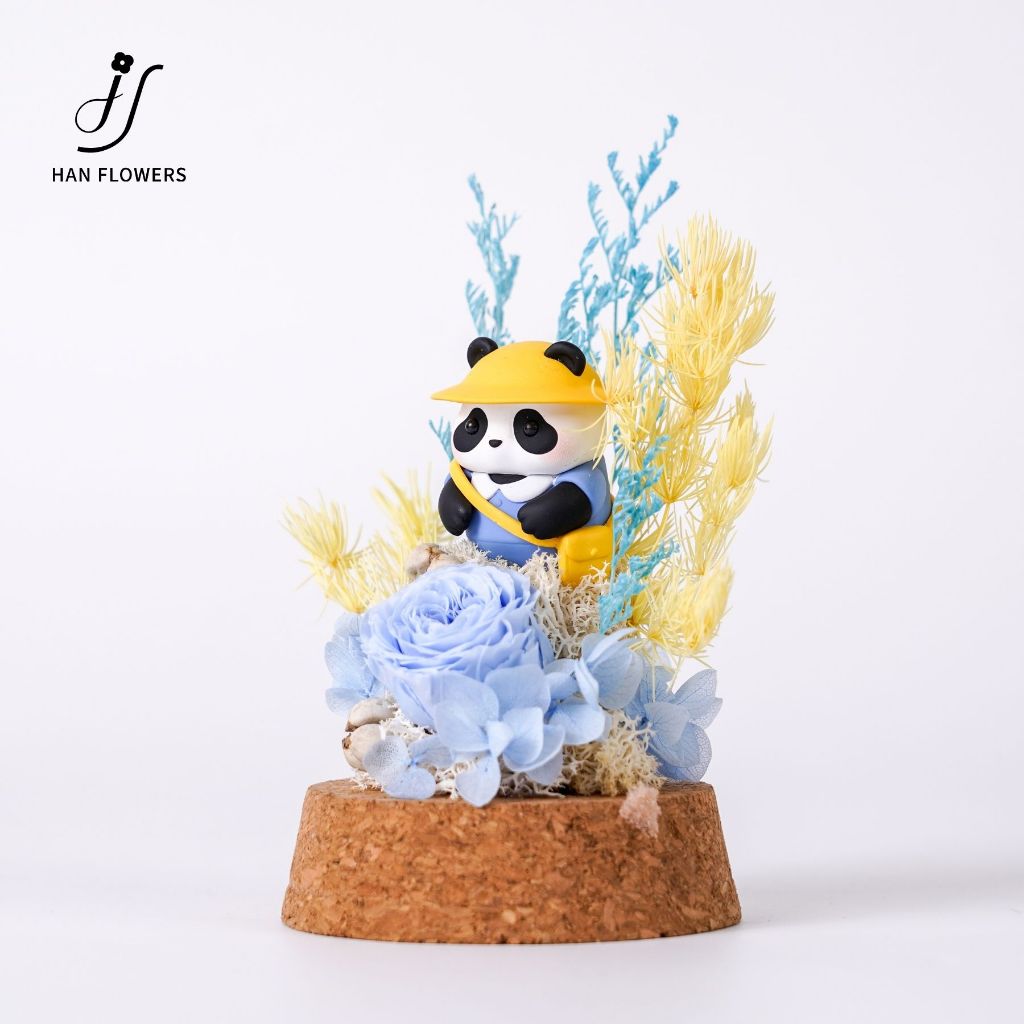 Preserved Flower Mini Panda Dome