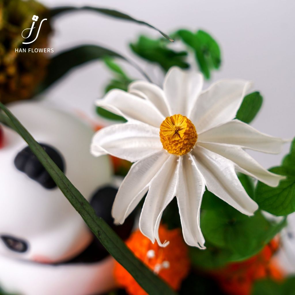 Preserved Flower Happiness Panda Gift Box