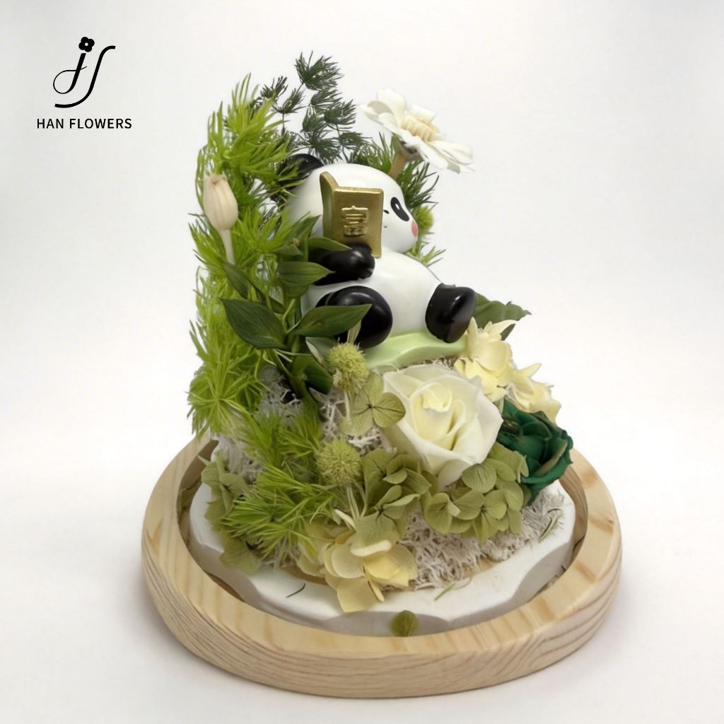 Preserved Flower Peaceful Panda