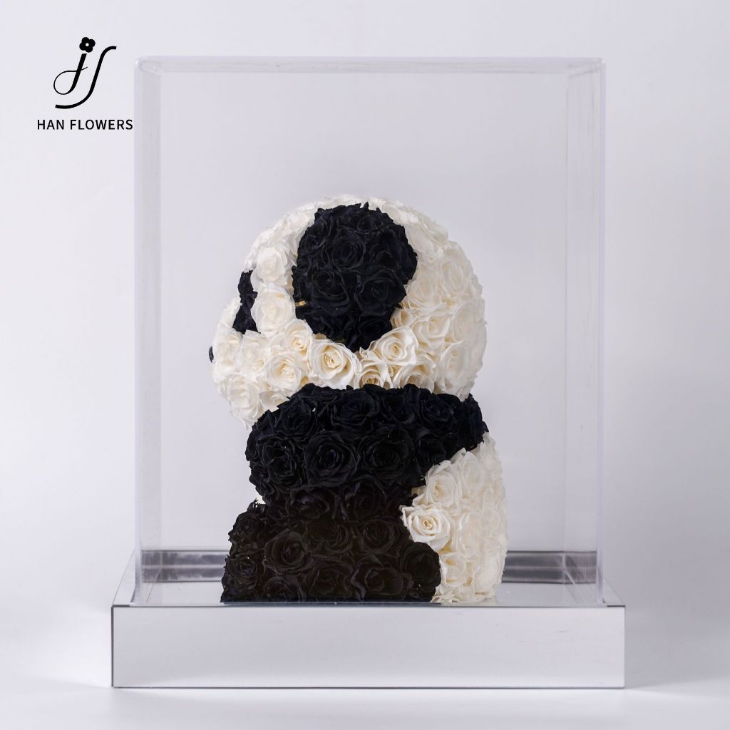Preserved Roses Panda (Black & White)