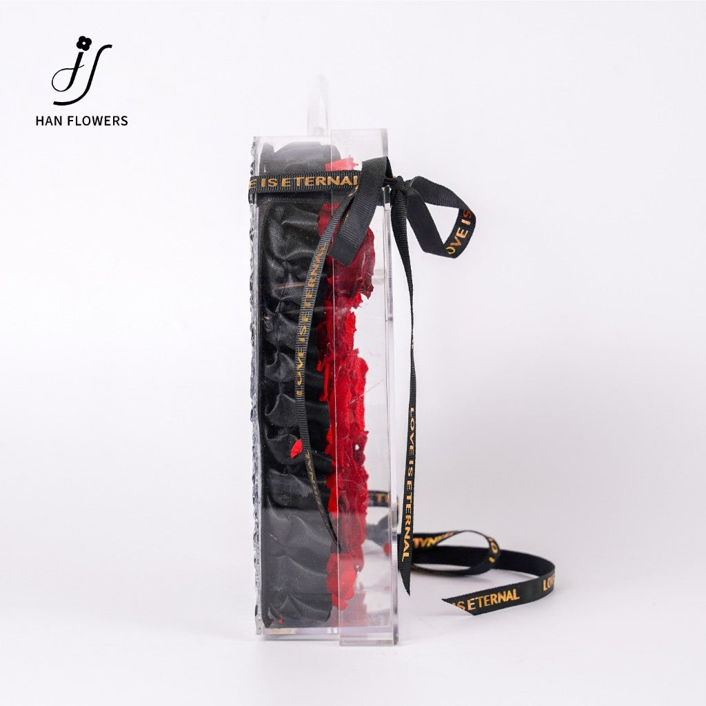 Preserved Roses Heart Shape Acrylic Box