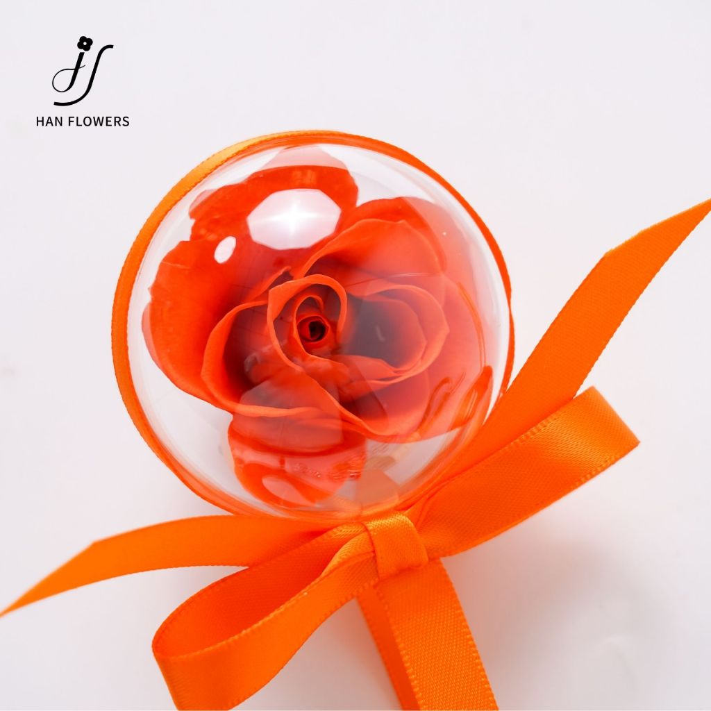 Preserved Rose Keychain with Cute Panda