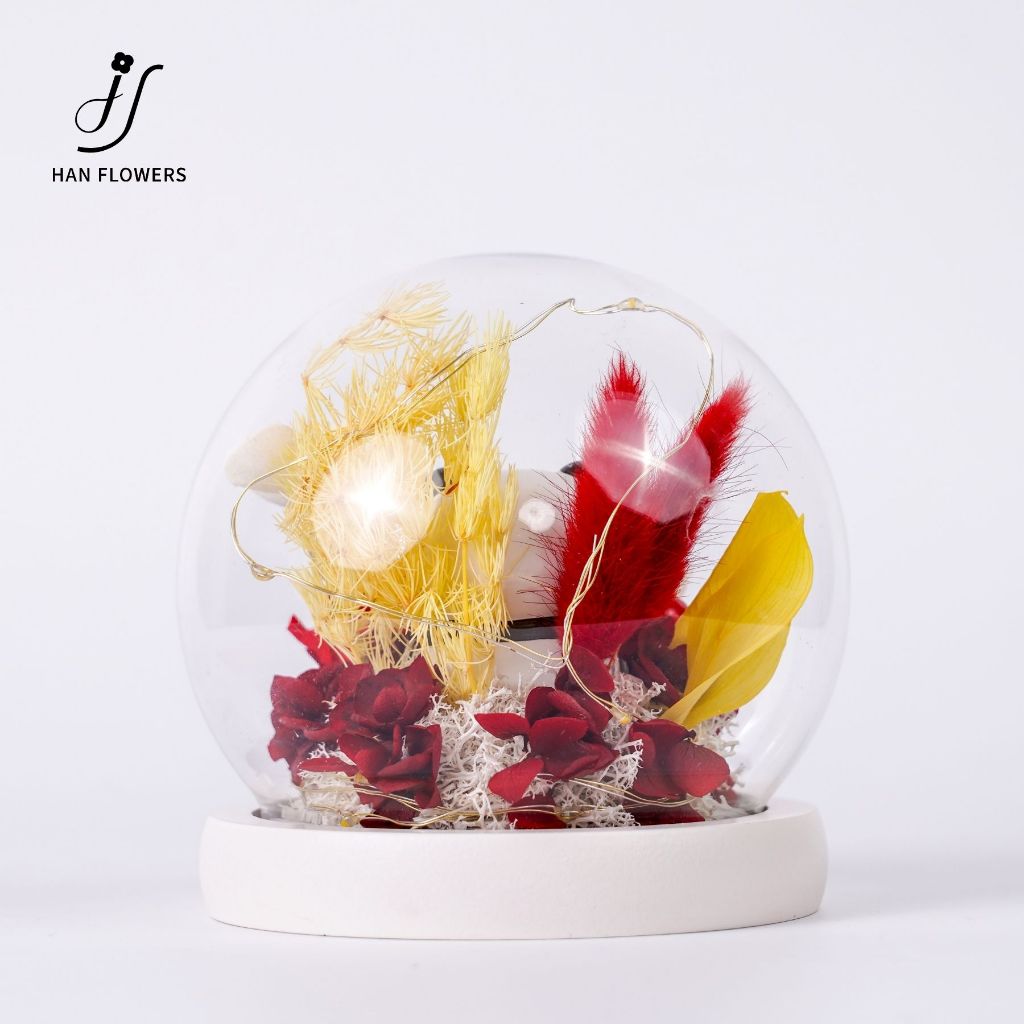 Preserved Flower Joyful Panda ( LED Light)